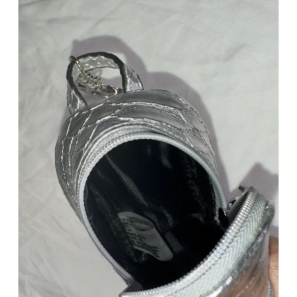 Victoria's Secret Metallic Silver Keychain‎ Coin Purse Bag